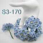  50 Baby Blue Cherry Blossoms paper flowers