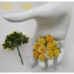  100 Size 3/4" or 2cm Mixed All Yellow Tone Open Roses