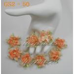 GS2 - 50     25 Peach Scrapbooking Paper Curly Flowers 