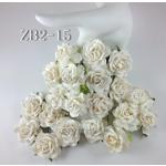 ZB 2 - 15     20 Mixed Large White Roses Paper Flowers
