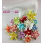 GS2 - 427     25 Mixed Rainbow Color Scrapbooking Paper Curly Flowers 