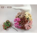 Mixed Pink, Brown, Taupe, Cream Curly Paper Flowers