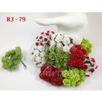  100 Size 3/4" or 2cm Mixed Christmas Open Roses