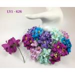Mixed Purple & Turquoise Lily Paper Flowers
