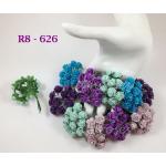 R8 - 626 Purple Turquoise Handmade Paper Flower Thailand Iamroses