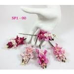 SP1- 00 (5p)     5 Mixed Pink Short Paper Flowers Spray 