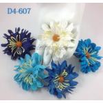 Navy blue, baby blue, teal Curly Full Bloomed Daisy Paper Flowers 