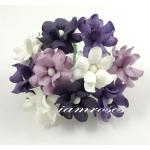 Small Purple White Mixed Paper Flowers 