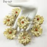 pale Yellow Cream Large Curly Full Bloomed Daisy Paper Flowers 