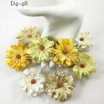 Mixed Yellow Curly Full Bloomed Daisy Paper Flowers 