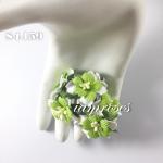 White with Lime Green in the middle Paper Flowers