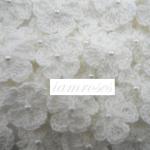50 White Small Pearl Crochet Flowers Sewing Scrapbook Wedding Crafts