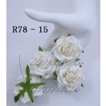 10 White Handmade Mulberry Paper Roses