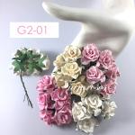 Mixed Pink-Cream-White-Soft Pink Curly Paper Flowers