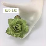 	R50 - 158 (6 Pcs)     6 Lime Green Large Mulberry Paper Rose