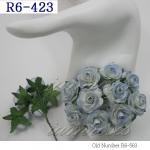 White Blue Variegated Handmade Mulberry Paper Flowers