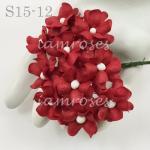 RED Small Spring Cottage Paper Flowers