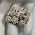  100 Mini 1/4" or 1cm White with Tiny Soft Pink Center