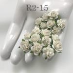 100 Mini 1/4" or 1 cm White Paper Open Roses
