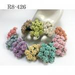 100 Size 1/2" or 1.5 cm Mixed 10 Pastel Open Roses (New)