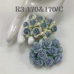 100 Size 3/4" or 2cm Mixed 2 Blue Open Roses