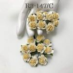 100 Size 3/4" or 2cm White - Yellow Cream Center Open Roses