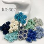 50 Size 1" or 2.5cm Mixed All Blue Open Roses