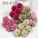  50 Size 1" or 2.5cm Mixed 5 Open Roses NEW (2/3/4/147/148)