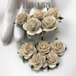   50 Size 1" or 2.5cm BEIGE Cream Open Roses