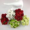 50 Christmas Mixed Puffy Paper Flowers