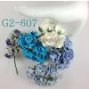 25 Mixed Blue Curly Paper Flowers