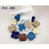 100 Mixed Blue, Brown, Taupe, Navy Blue Hydrangea Die Cut - Size L