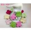 100 Mixed Pink, Cream, Green Die Cut Hydrangea Scrapbooking Flowers - Size L