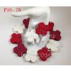 100 Mixed Red White Hydrangea Scrapbooking Die Cut Flowers - Size L