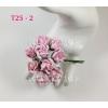 T25 - 2 Pale sweet Pink Rose Buds  Handmade Paper flower Thailand Iamroses