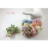 25 Mixed Pastel Rainbow Curly Paper Flowers