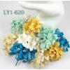 50 Mixed Blue Yellow Lilly Paper Flowers