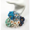 Mixed Blue Small Curly Paper Flowers
