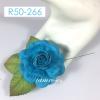 6 Turquoise Large Mulberry Paper Roses