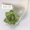 6 Lime Green Large Mulberry Paper Roses