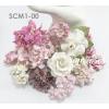 53 Mixed Sizes Pink White Wedding Paper Flowers