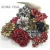 70 Mixed Sizes Red with Silver Gold Black Wedding Paper Flowers