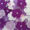 100 Pearl Small Purple Mixed Crochet Flowers