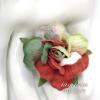 25 Large  2" or 5 cm - Special Hand Dyed Christmas Tea Roses