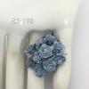 100 Mini 1/4" or 1cm Solid Baby Blue Open Roses