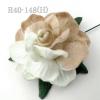 25  Large 2"or 5cm - HALF White / Soft Brown Paper Tea Roses 