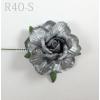 10 Silver Paper Tea Roses Crafts Flowers 