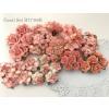 60 Mixed 8 designs paper flowers in Coral Shade Color 