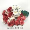 25 Mixed Sizes 4 Designs Christmas Colors Paper Flowers