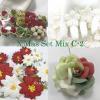 4 DIY Christmas Mixed Sizes Flowers and Die Cut Paper Flowers
